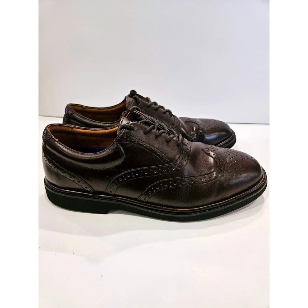 Florsheim‎ Bristow Mens Dark Burgundy Leather Wingtip Oxford Shoes 12015-601 8D